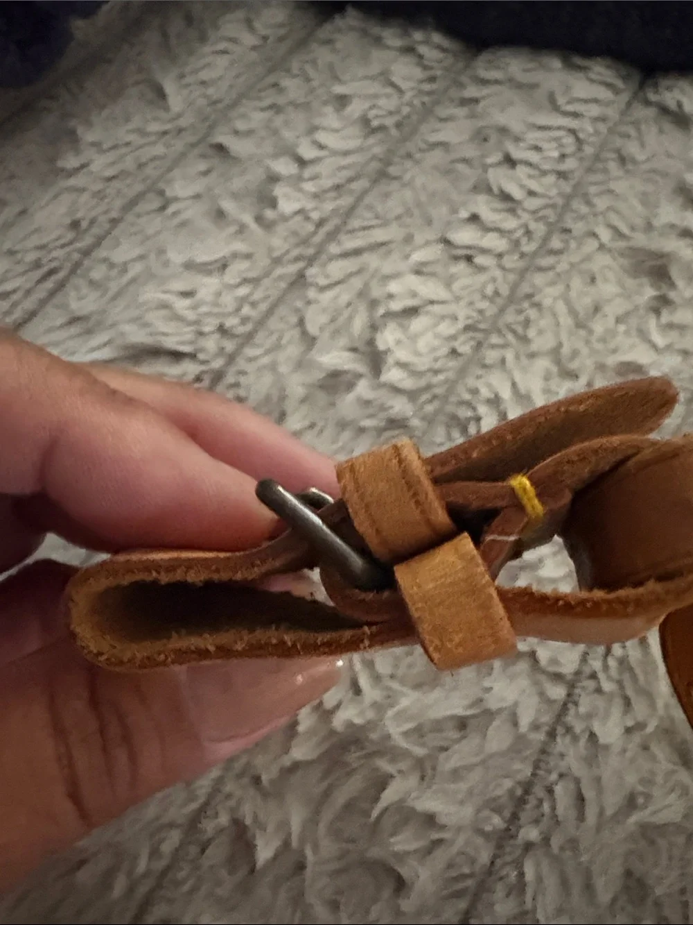 Louis Vuitton Brown Leather Luggage Tag with Strap